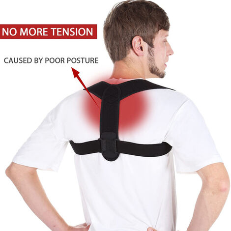 Correcteur de posture pour homme et femme – Orthèse confortable pour le haut du dos, support réglable pour le lisseur du dos pour le cou, les épaules et le dos.