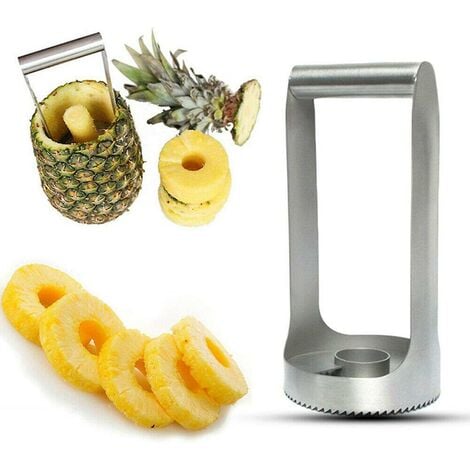 1pc Ananas Corer et trancheuse, éplucheur d'ananas en acier inoxydable,  couteau à éplucher les fruits, enlève-tige avec des lames tranchantes  trancheuse pour des anneaux de fruits en dés, facile à nettoyer, gadgets