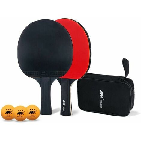 Raquettes de Ping-Pong Set, 1 Paire de Raquettes de Tennis de Table avec  Sac de
