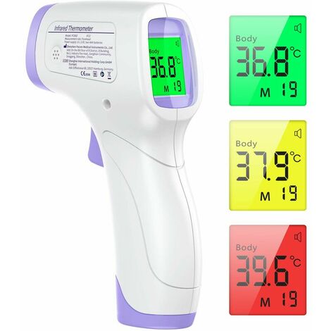 Thermometre Frontal Infrarouge médicale Thermomètre sans Contact pour  Adulte Enfant bébé, Affichage LCD Mode avec indicateurs colorés Option  sonore
