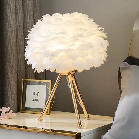 Plume chambre moderne lampe de table lampe de chevet salon café mariage  décoration de noël romantique