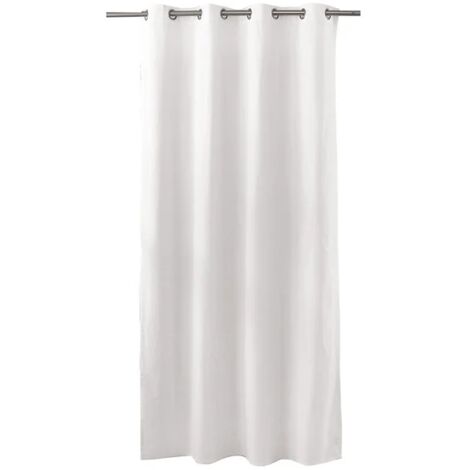 Homemaison – Rideau d'extérieur à œillets 135 x 240 cm – 100% coton blanc – 8 œillets en métal chromé – Lavable en machine à 30°