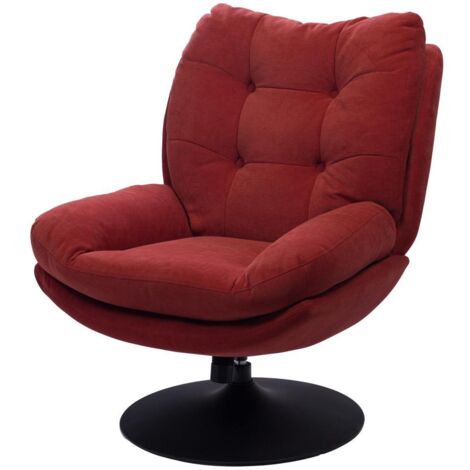 Fauteuil relax Magnum Terra noir – Tissu rembourré – Piètement pivotant métal – Longueur 78cm, Largeur 90cm, Hauteur 100cm – Amadeus