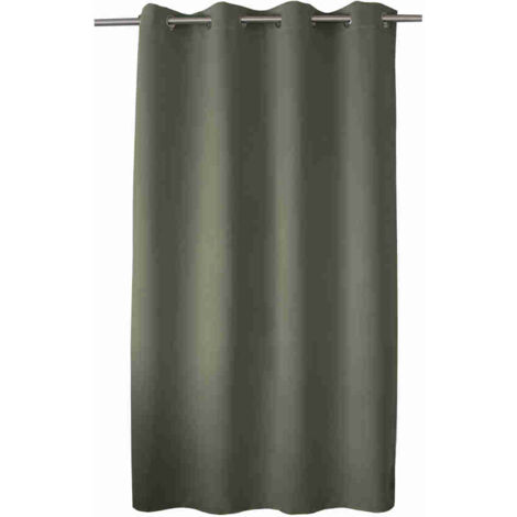 Rideau occultant thermique doublé polaire 140x180cm – 100% polyester – Isolation optimale – Couleur vert kaki – Decostars