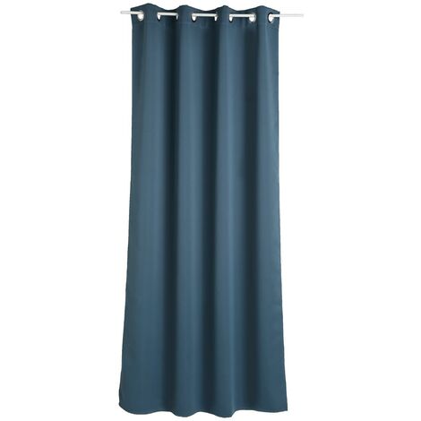 Lot de 2 rideaux occultants Odélie bleu canard 135x240cm - Atmosphera créateur d'intérieur