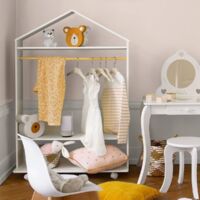 Penderie Enfant A Roulettes Atmosphera Blanc