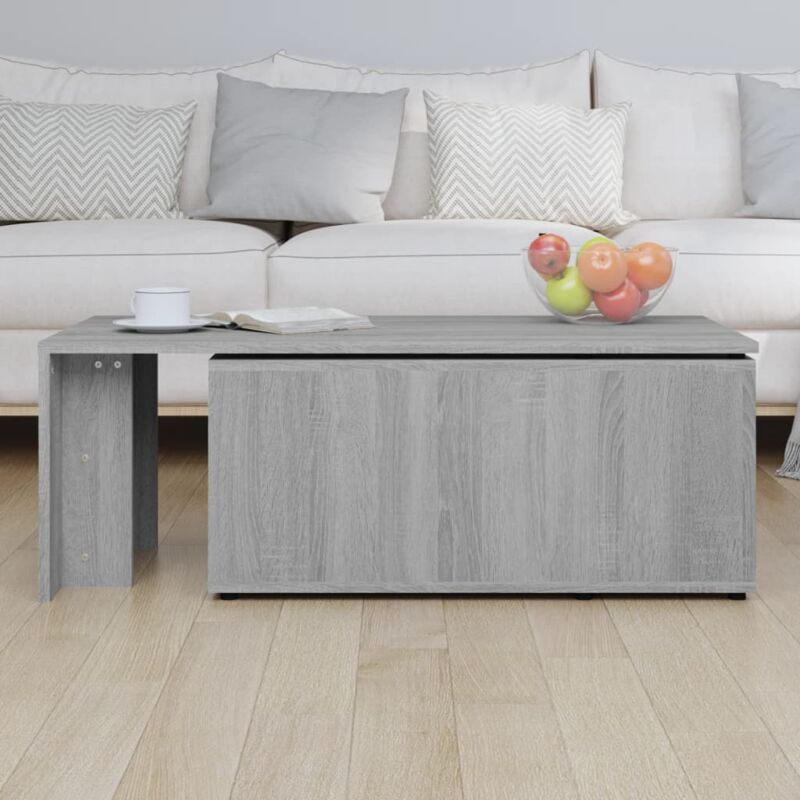 Mesa de centro Mesa de café Mesa auxiliar de madera contrachapada gris  Sonoma 150x50x35 cm ES55556A