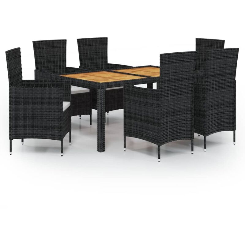 BULANED Set Comedor de jardín 13 Piezas y Cojines, Mesa Y Sillas Terraza,  Conjunto Mesa Y Sillas Jardin, Muebles Jardin Exterior, Conjuntos De  Muebles De Jardín, ratán sintético Negro : : Jardín