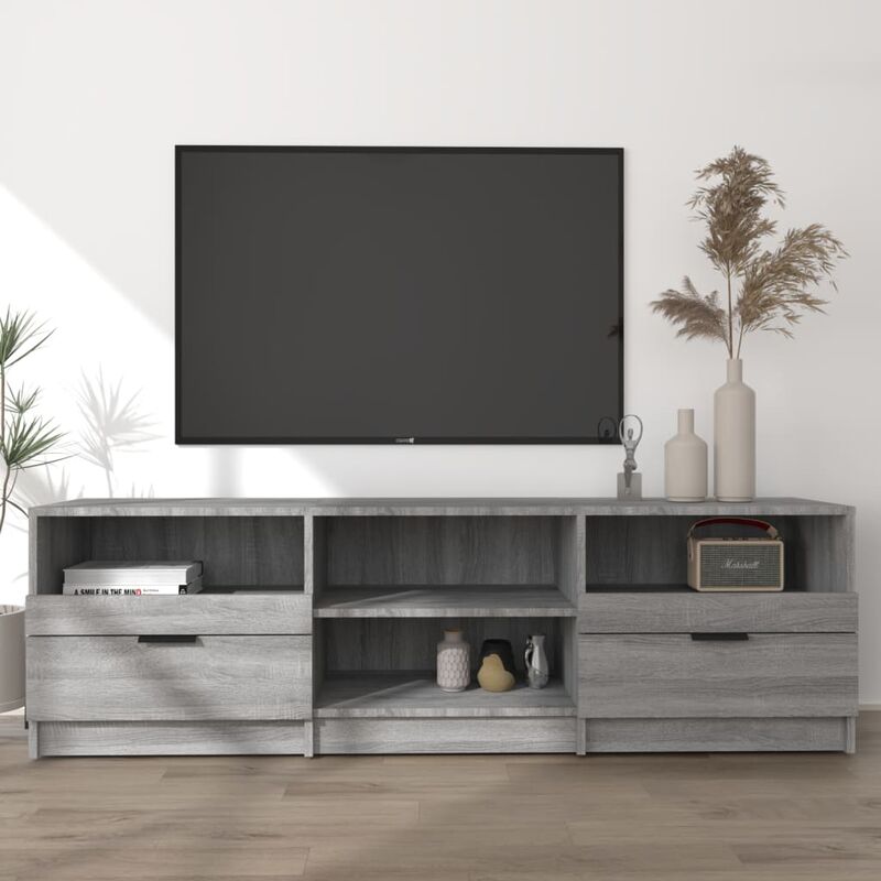 JUNZAI Mueble para TV, Mueble Salon, Mueble TV Salon, Mueble pequeño, Mesa  Auxiliar TV, Mesa De Televisión, Madera contrachapada Gris Sonoma 100x30x30  cm : : Electrónica