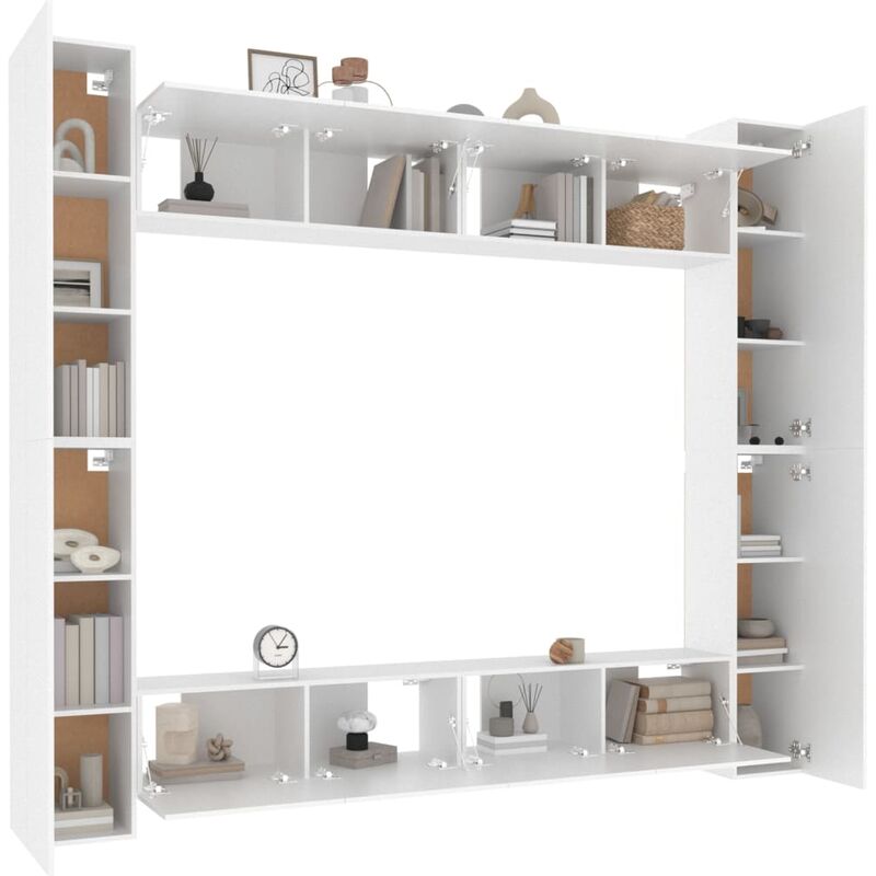 Higsose Set De Muebles De TV 80x30x30cm Blanco,Madera Contrachapada,Mueble  TV Madera Salones Modernos Completos Mueble De TV Colgante Entraditas  Recibidores Armario Dormitorio : : Hogar y cocina