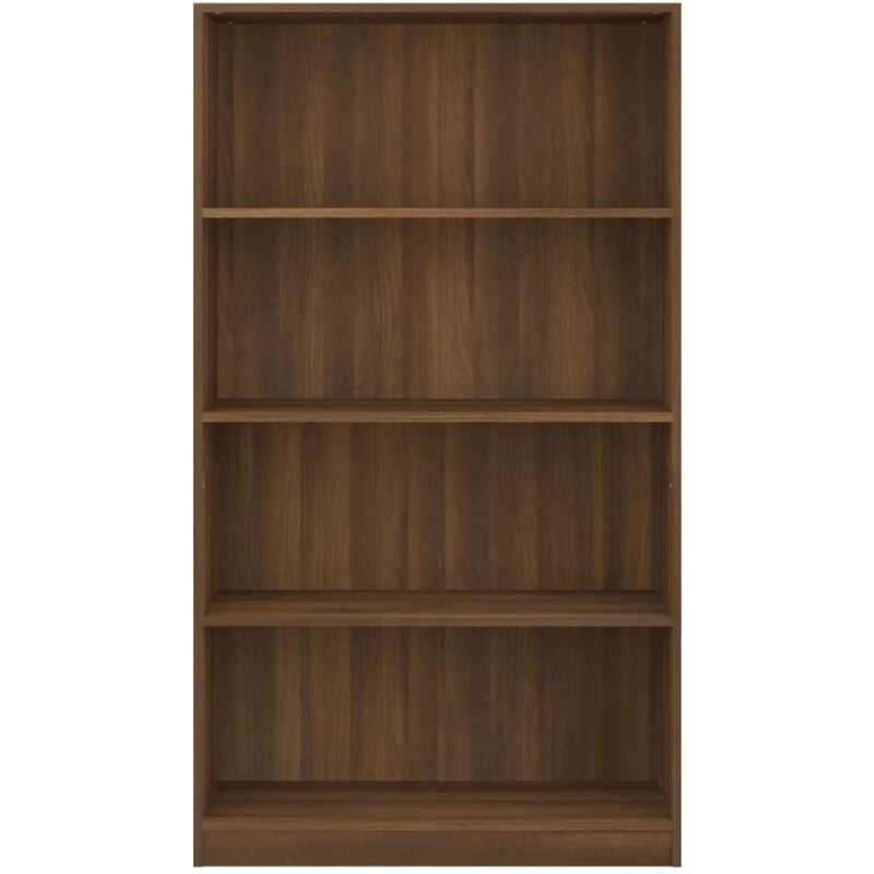 Estantería para Libros 4 niveles Librería madera color marrón roble  80x24x142 cm ES17736A