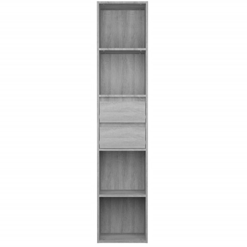 Estantería libros madera contrachapada gris brillo 36x30x114cm vidaXL639911