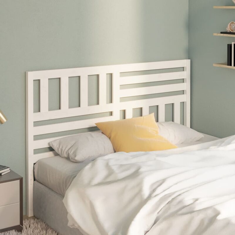 Cabecero de cama para dormitorio estilo moderno madera maciza de pino blanco  146x4x100 cm ES88587A