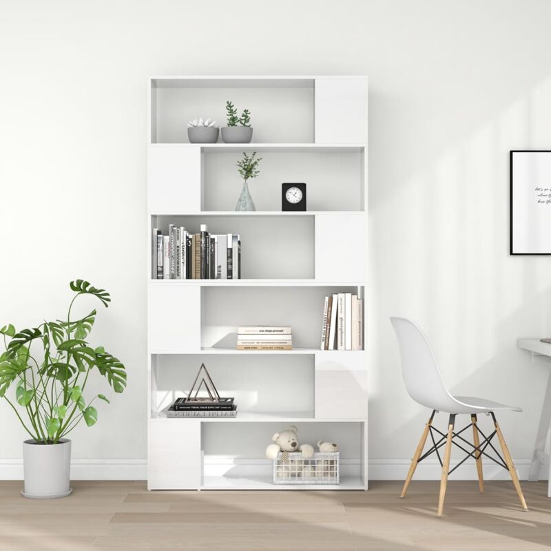 Higsose libreria Blanco Brillante Estanteria 80x30x70 cm