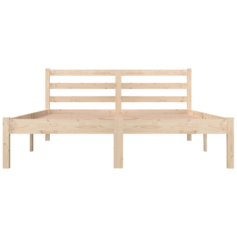 Cama Moderno Estructura de Cama para adulto madera maciza de pino blanco  135x190 cm ES10856A