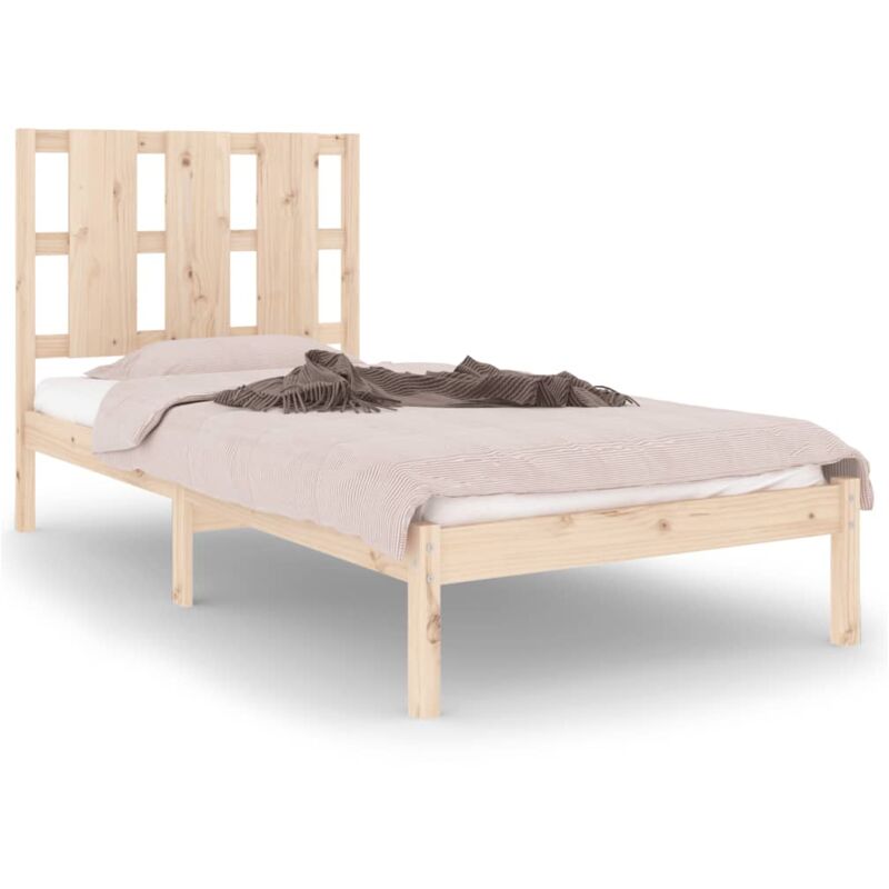 Cama Moderno Estructura de Cama para adulto madera maciza de pino 90x200 cm  ES65633A