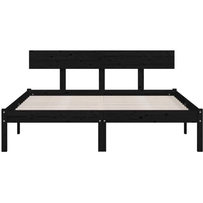 Cama Moderno Estructura de Cama para adulto madera maciza pino doble 135x190  cm ES39983A