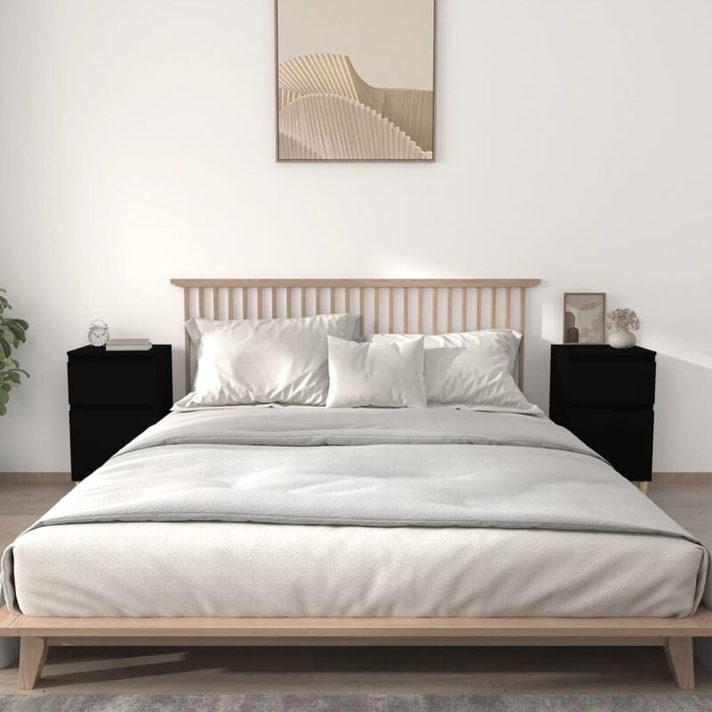 2 uds Mesitas de noche, Mesillas de Noche, Comoda, Mesas Auxiliar blancas  43x36x60 cm BGT85695 MaisonChic