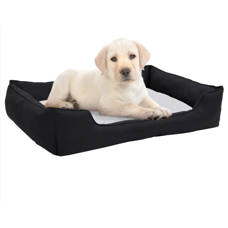 Cama de perro/Cama para mascota felpa apariencia de lino negra y  blancaNJU48445 MaisonChic
