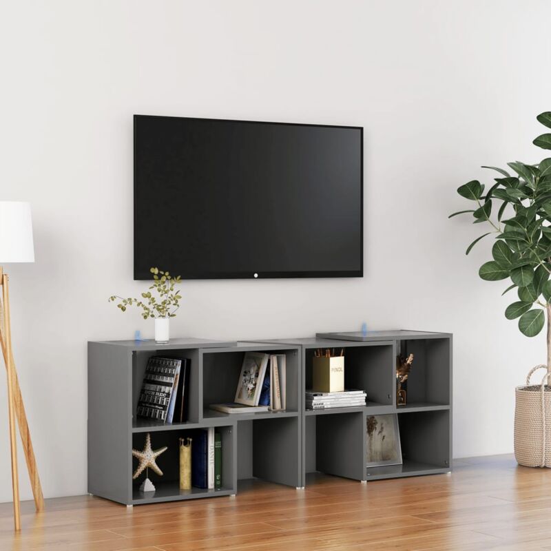 Mueble TV de diseño con puertas abatibles de cajón 200cm Daiquiri White L