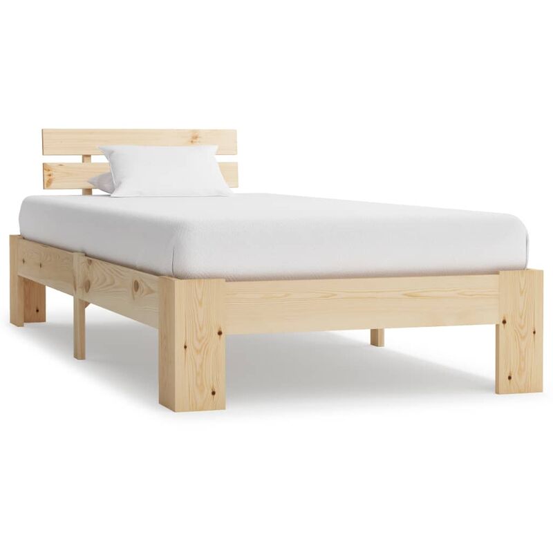 Estructura de cama Marco de Cama Somier de Cama madera contrachapada blanca  150x200 cm SDV121907 MaisonChic
