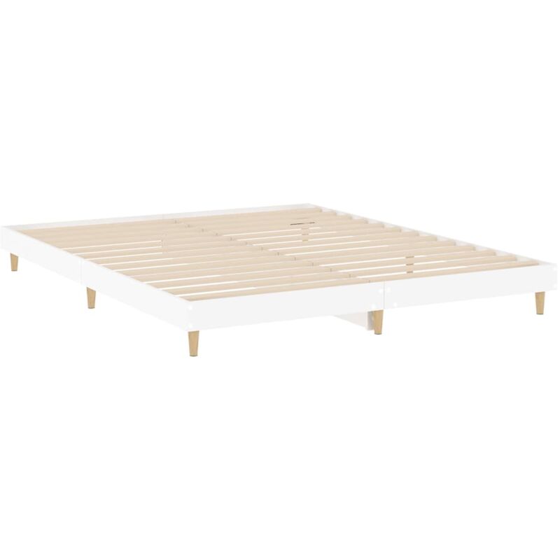 Estructura de cama Marco de Cama Somier de Cama madera contrachapada blanca  150x200 cm SDV121907 MaisonChic