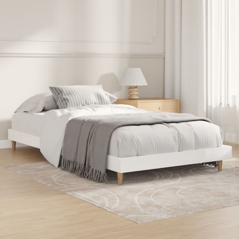 Estructura de cama Marco de Cama Somier de Cama madera contrachapada blanca  150x200 cm SDV121907 MaisonChic