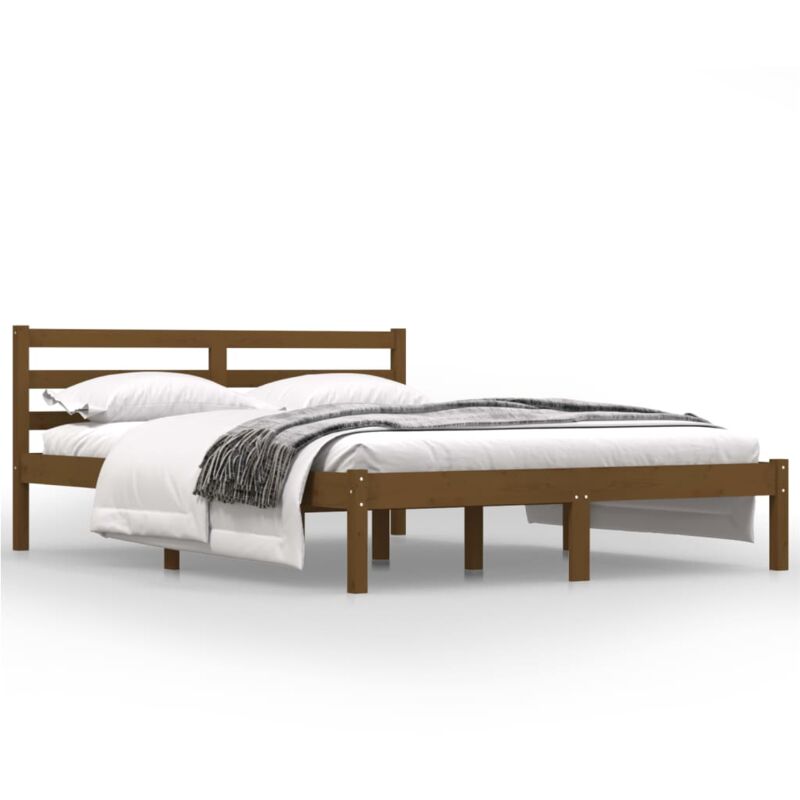 Estructura de cama Marco de Cama Somier de Cama madera maciza blanco 120x190  cm SDV183808 MaisonChic