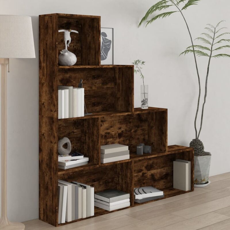 vidaXL Estantería de madera maciza de roble de 7 niveles, estante para  libros, mueble de almacenamiento, sala de estar, estudio, oficina,  organizador