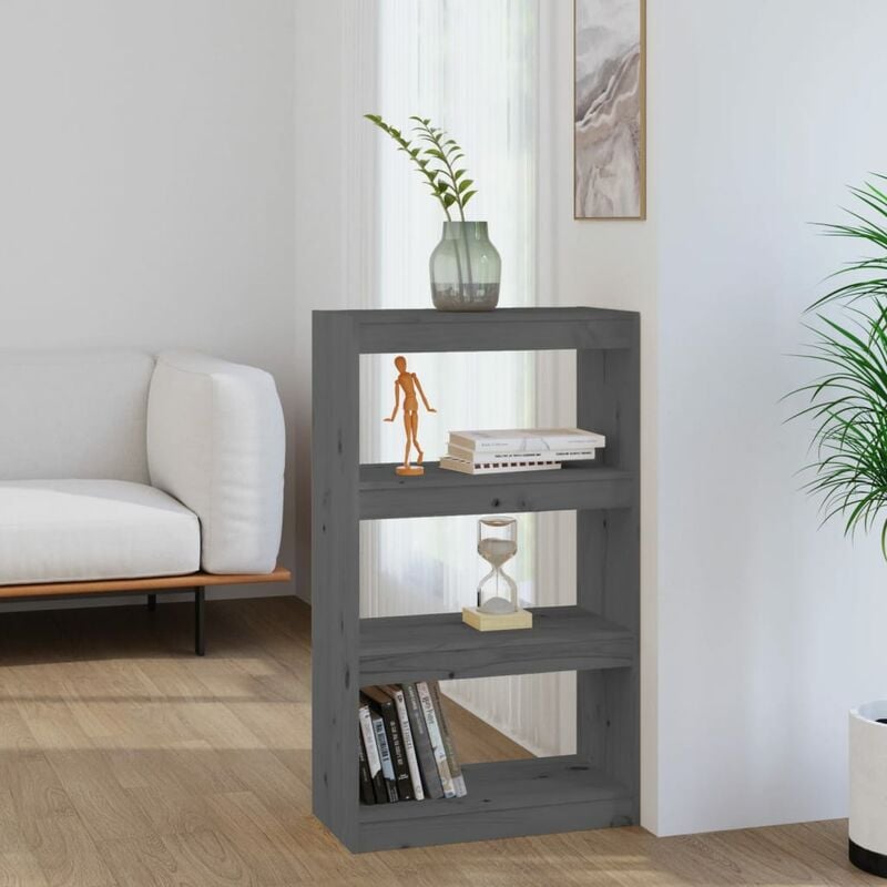 Librería/Separador de ambientes Blanco 60x30x103,5cm Pino macizo