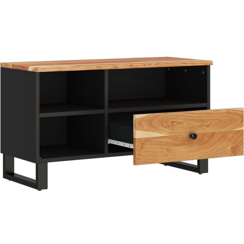 Maison Exclusive Mueble de TV madera reciclada y madera contrachapada  80x33x46cm