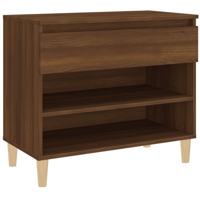 Mueble zapatero madera contrachapada gris hormigón 70x36x60 cm