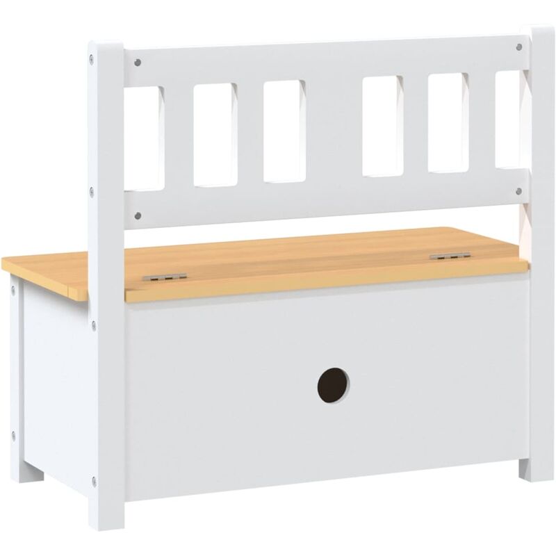 Banco De Almacenaje Para Niños Mdf Blanco Y Beige 60x30x55 Cm con Ofertas  en Carrefour