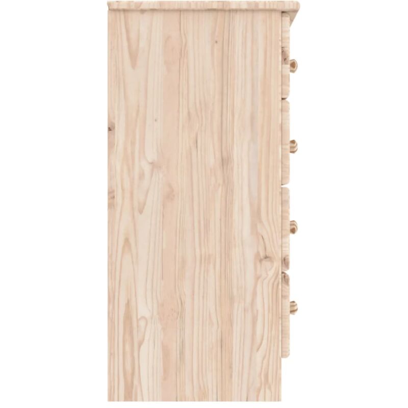 VidaXL Cómoda cajonera ALTA madera maciza pino blanco 77x35x73 cm