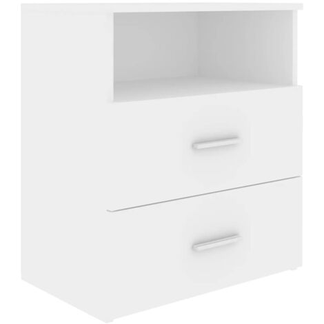 Mesita de noche para Dormitorio Mesa auxiliar color blanco 40x35x50 cm  ES45336A