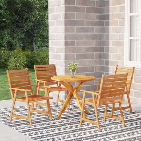 Juegos de muebles de terraza, muebles de terraza, juego de muebles de  exterior, juego de 5 piezas para patio con cojines de madera de acacia  maciza
