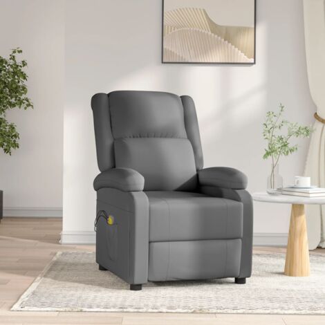 Sillón Relax Sillón reclinable de masaje Sillón para salón eléctrico cuero  sintético antracita ES89205A