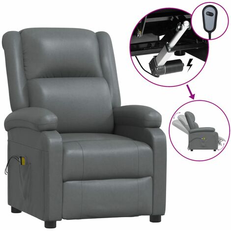 Sillón Relax Sillón reclinable de masaje Sillón para salón eléctrico cuero  sintético antracita ES89205A