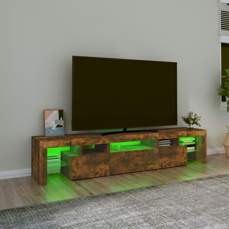  Soporte de TV LED para televisores de 60/65/70 pulgadas, centro  de entretenimiento moderno con luces LED RGB y almacenamiento, muebles de TV  y multimedia de alto brillo para debajo de la