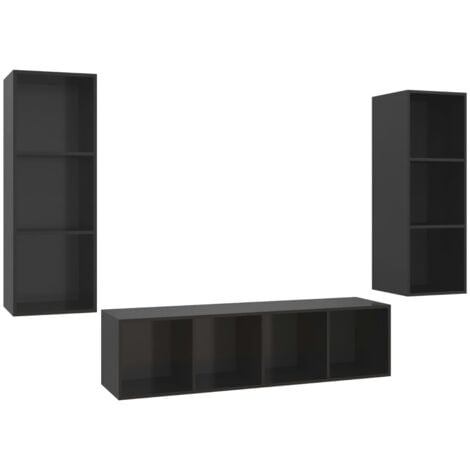 WOODEY Juego de Muebles Mueble TV Negro Brillante 120x15,9x34,7 cm :  : Hogar y cocina