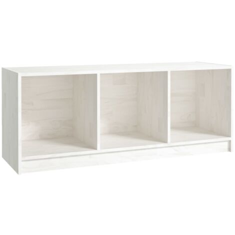 Mogou Mueble de TV, Mesa TV, Mueble Television, Muebles Salon, Mueble Salon  TV, Mesa De Televisión Salón, de Madera Maciza de Pino Blanco 110,5x34x40  cm : : Electrónica