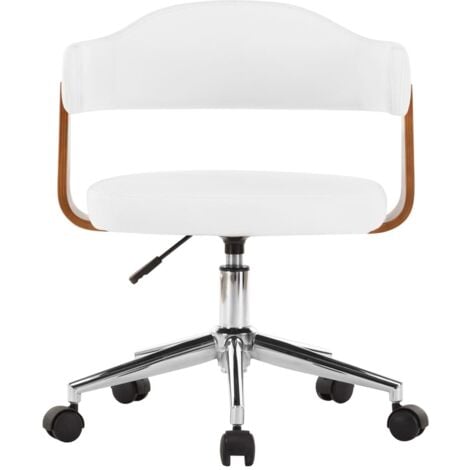 Silla de escritorio Para Tu Casa Aluminium ergonómica blanca con tapizado  de cuero sintético