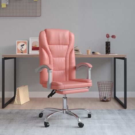 Silla de oficina ergonómica Silla de escritorio reclinable cuero sintético  rosa ES94708A