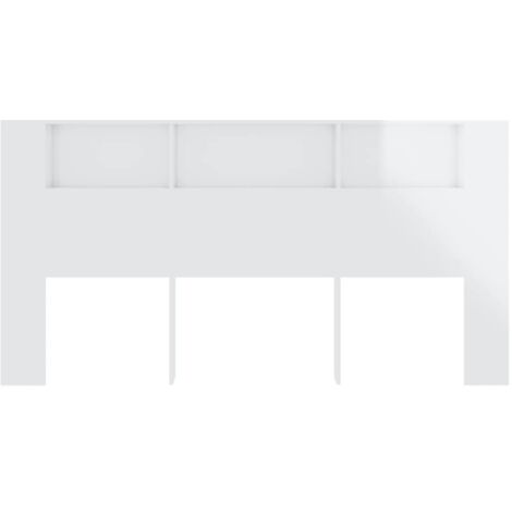 Cabecero de cama para dormitorio  Mueble cabecero estilo moderno  blanco brillante 200x18,5x104,5 cm ES63843A