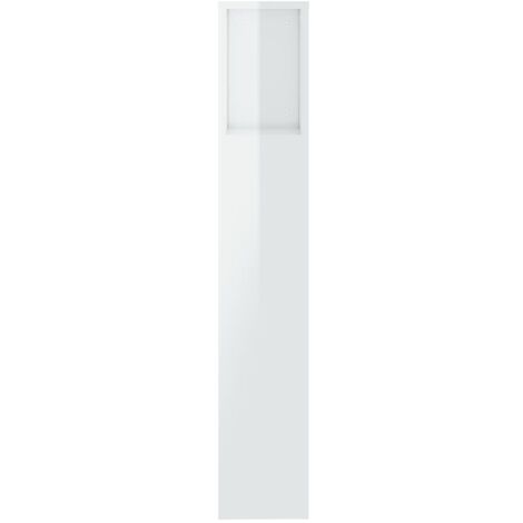 Cabecero de cama para dormitorio  Mueble cabecero estilo moderno  blanco brillante 200x18,5x104,5 cm ES63843A