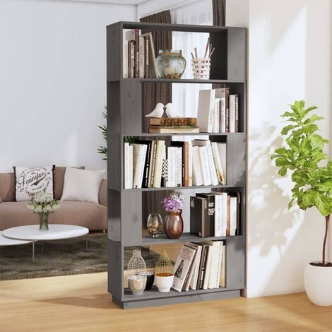Estantería para Libros 5 niveles Librería madera de pino 80x30x175 cm  ES60994A