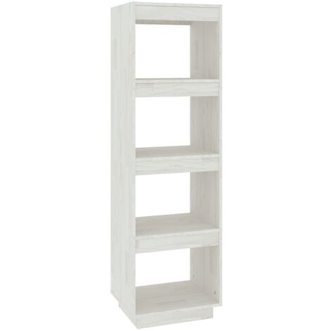 Estantería para Libros Librería Divisor de espacios madera pino blanco  40x35x135 cm ES15326A
