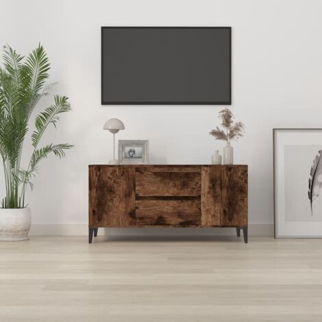 Argos - Mesa tv salón vintage cajón y huecos madera maciza natural
