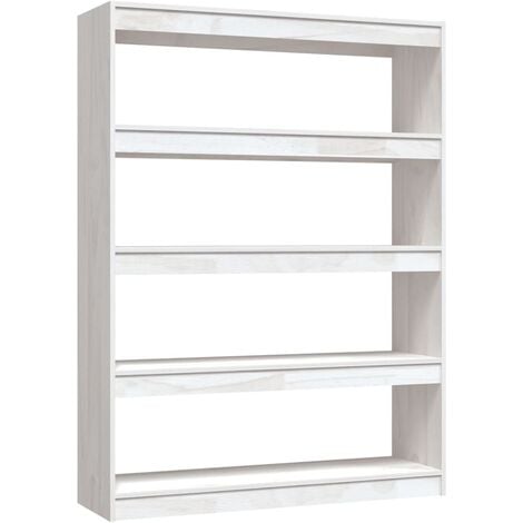 Estantería para Libros Librería Divisor de espacios madera pino blanco  80x25x101 cm ES17668A