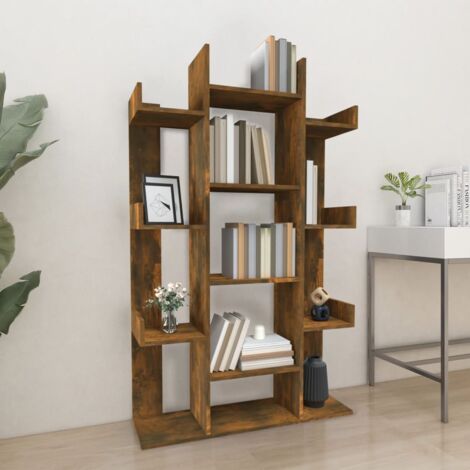 Estantería para Libros Librería de madera contrachapada roble ahumado  86x25,5x140 cm ES48675A